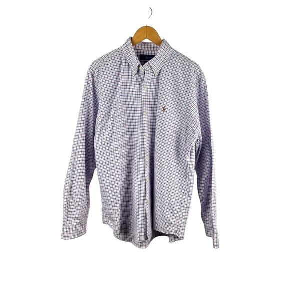 Ralph Lauren Men’s Button Down Shirt Classic‎ Fit XL Embroidery Pink Plaid - Picture 1 of 6